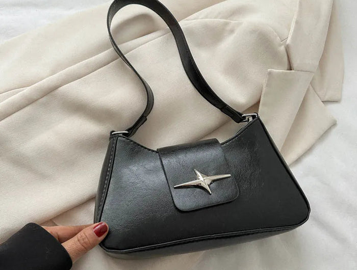 New Style Women's Bag with Lock Closure Fashionable Women Bag Trendy Embossed Women's Shoulder Bag Popular Crossbody Bag PlatiNum