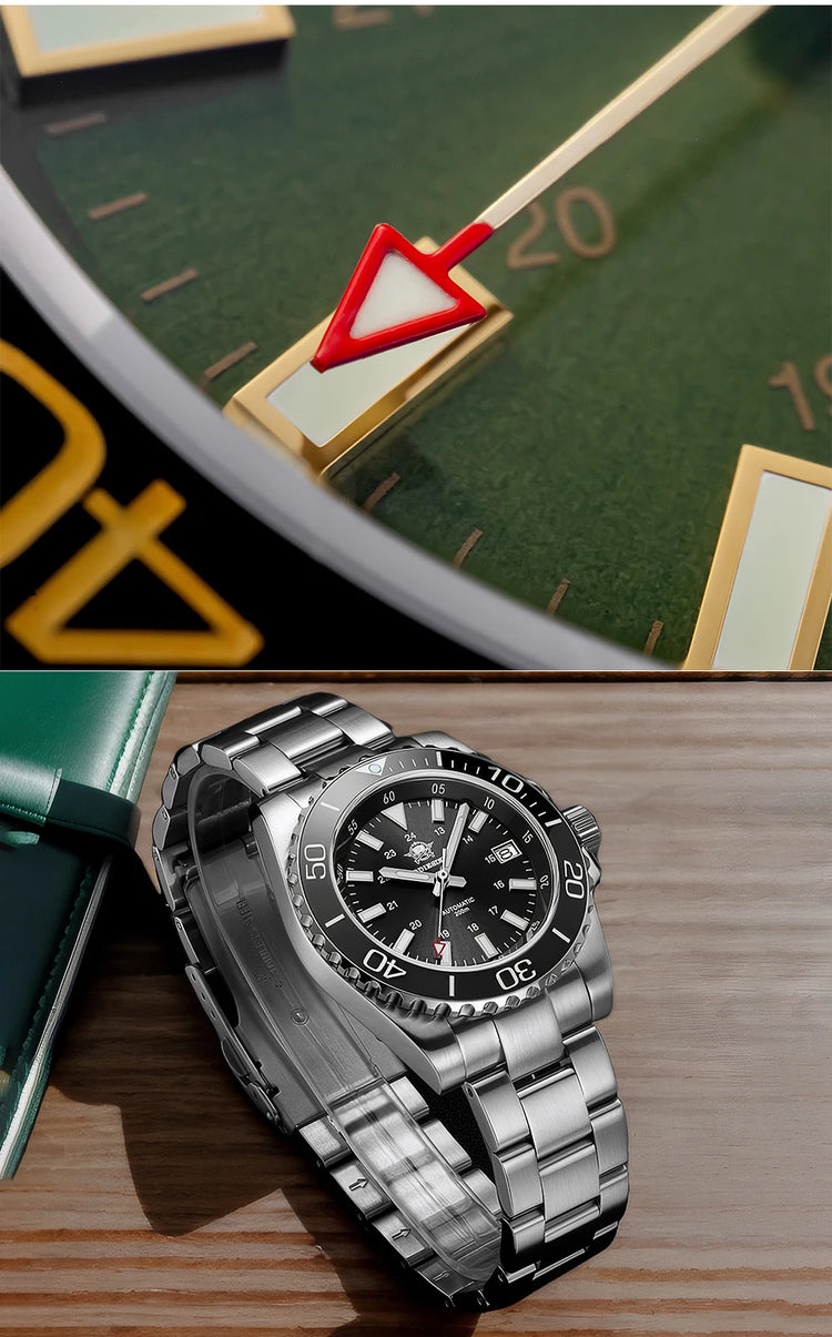 ADDIESDIVE Men's Watch 8215 Mechanical Sapphire Luminous Diving Watch 200m Ceramic Bezel Automatic Watch Clock Gift Watch AD2504