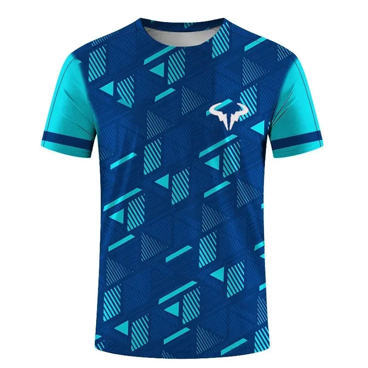 Serie di badminton e tennis T-shirt girocollo a maniche corte per sport estremi all'aria aperta da uomo e da donna stampata in 3D