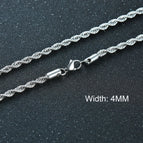 4mm Silver Rope / 60cm 24inch