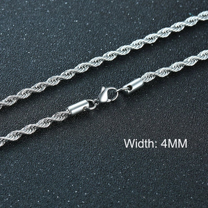 3-11MM Classic Cuban Chain Necklace for Men Women,Silver Black Gold Grey Color Stainless Steel Chains,Basic Punk Jewelry Gift PlatiNum