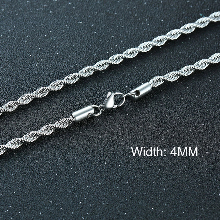 3-11MM Classic Cuban Chain Necklace for Men Women,Silver Black Gold Grey Color Stainless Steel Chains,Basic Punk Jewelry Gift PlatiNum