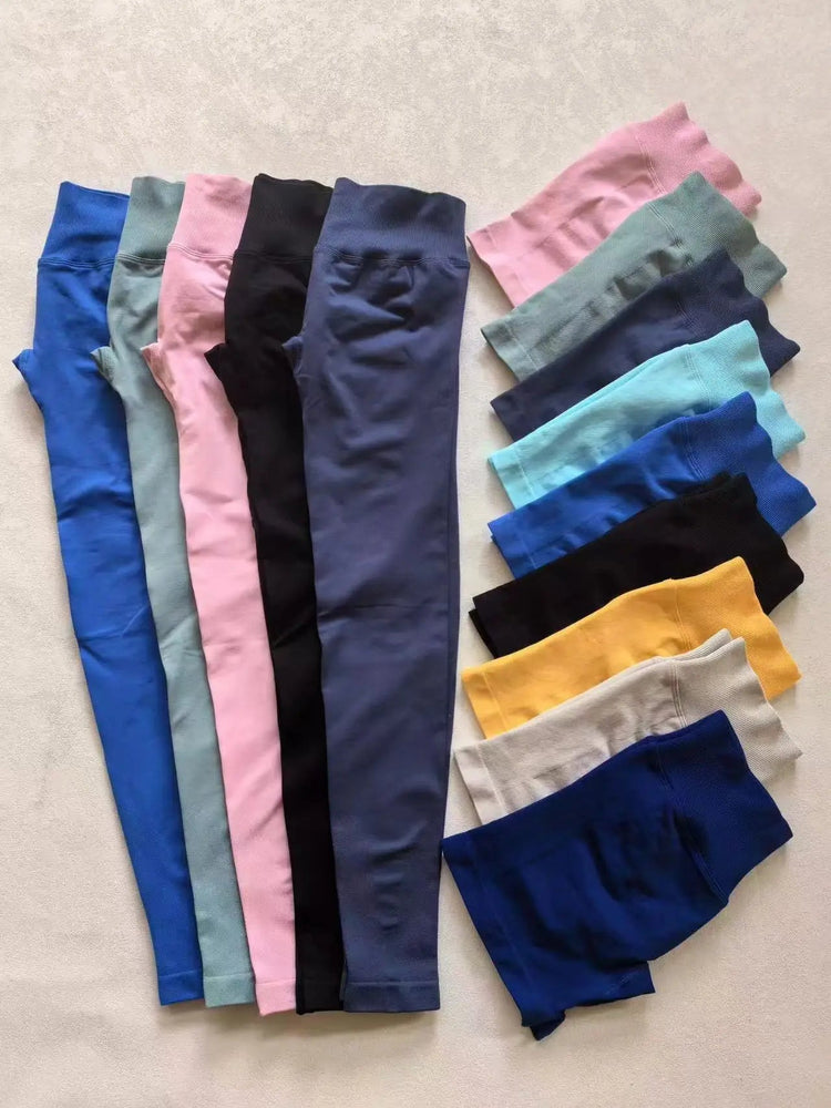 Seamless Sporty Leggings High Elastic Yoga Leggings Fitness Pants Butt Lifting Tights Tummy Control Squat Proof Workout Tights PlatiNum
