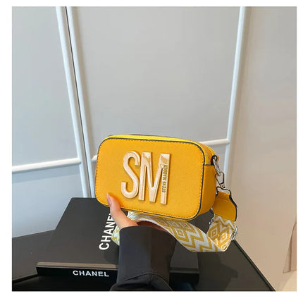 Cross-Border Style Camera Bag Fashionable Retro Women's Shoulder Slant Bag Small Square Bag Street Trend PU Material PlatiNum