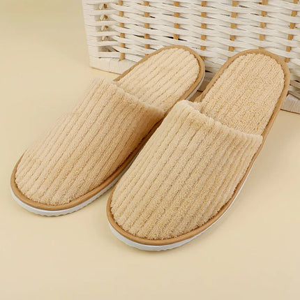 5 pairs/lot men women disposable hotel slippers guest cotton slides home travel SPA slipper hospitality cheap indoor slip-on