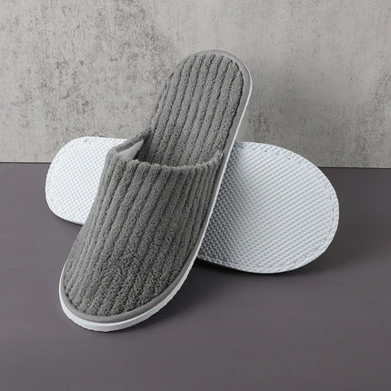 5 pairs/lot men women disposable hotel slippers guest cotton slides home travel SPA slipper hospitality cheap indoor slip-on