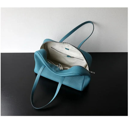 Borsa da donna in pelle di vacchetta di alta qualità, semplice borsa a tracolla di grande capacità, borsa a spalla.
