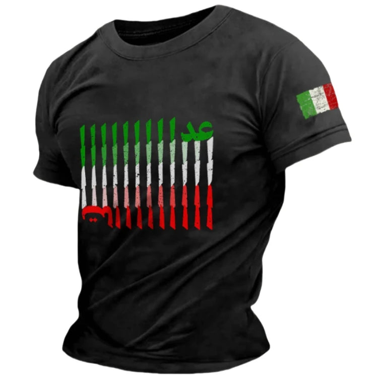T-shirt con grafica semplice bandiera Italia T-shirt moda estiva manica corta O collo T-shirt stampate in 3D Casual Streetwear T-shirt da uomo oversize