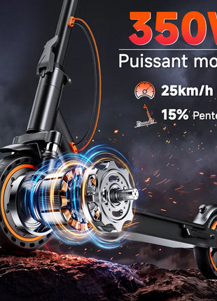Monopattino elettrico per adulti TODIMART, monopattino elettrico urbano, motore 350W, batteria 36V, monopattino pieghevole, velocità 24 km/h, autonomia 20-30 km, monopattino elettrico urbano, 3 velocità regolabili
