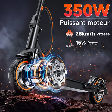Monopattino elettrico per adulti TODIMART, monopattino elettrico urbano, motore 350W, batteria 36V, monopattino pieghevole, velocità 24 km/h, autonomia 20-30 km, monopattino elettrico urbano, 3 velocità regolabili
