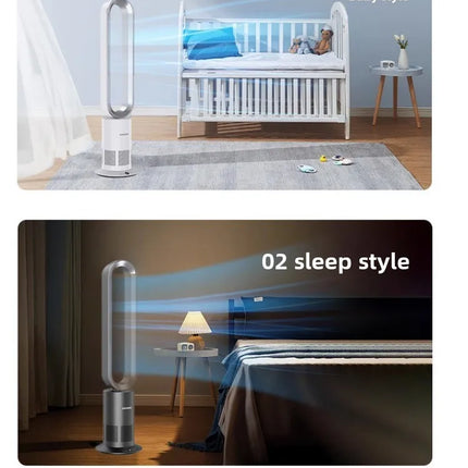 Ventilatore a Torre Senza Pale Angelo Tedesco 220V, Purificatore d'Aria e Riscaldatore 2 in 1 per Uso Domestico QDW