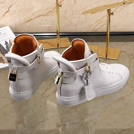 Women’s Genuine Cow Leather Flat Ankle Boots Stone Pattern Black High with Lace Sneakers Designer With Lock Luxury Brands Shoes