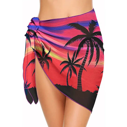 Costumi da bagno da donna sarong corti copricostume da spiaggia Bikini avvolgente gonna corta trasparente sciarpa in Chiffon coprispalle per costumi da bagno platinumshop
