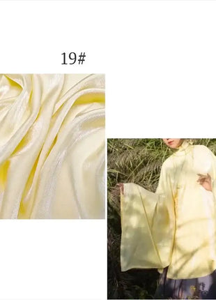 Tessuto di raso setoso in cristallo di vetro, tessuto iridescente glitterato, materiale per abiti lucidi, tessuto per indumenti lucido