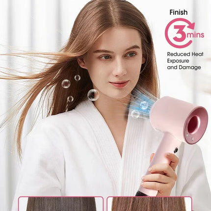 Advanced 5-in-1 Hair Dryer and Styler Set by Don Feliz with 1600W Power, Ionic Function, Real-time Temperature Control, Cool Shot, Magnetic Nozzles, Fast Drying, Anti-Tangle Design for Professional Styling at Home or Travel.