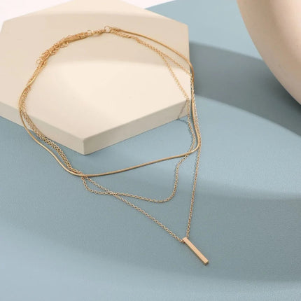 Collana d'amore personalizzata semplice alla moda collana con doppio Design multistrato con ciondolo in stile Y2K di lusso PlatiNum
