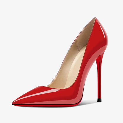 2025 New 12cm Black Extra Thin Heels  High Heels Super Shallow Mouth Women's Large Professional Single Shoes34-46