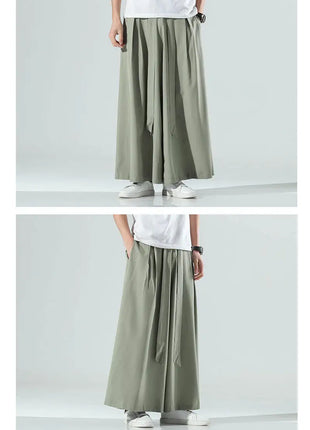 Abbigliamento da uomo in stile cinese estate sottile seta di ghiaccio pantaloni larghi Casual da uom