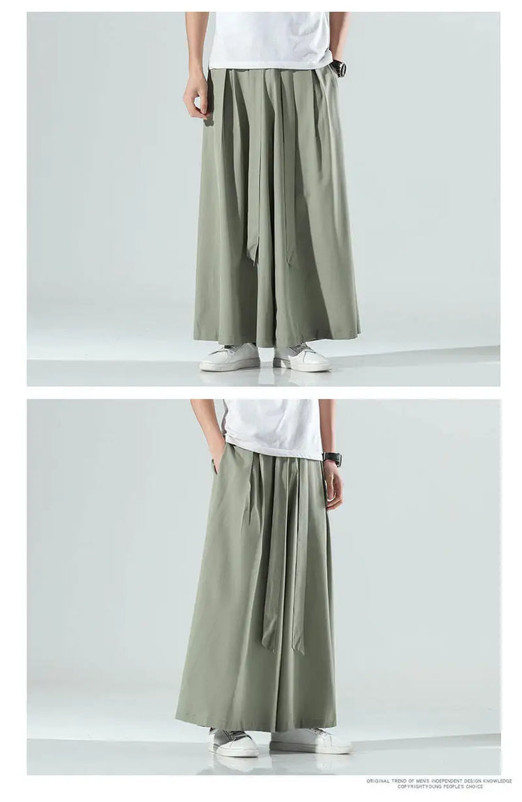 Abbigliamento da uomo in stile cinese estate sottile seta di ghiaccio pantaloni larghi Casual da uom