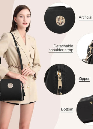 Borsa da donna multifunzionale elegante Kono realizzata in pelle PU, tracolla regolabile, scomparti multipli, può essere utilizzata come borsa a mano e borsa a tracolla