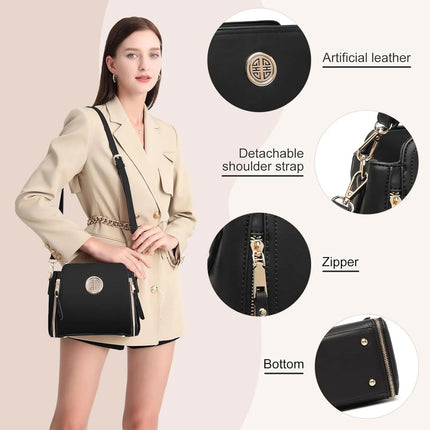 Borsa da donna multifunzionale elegante Kono realizzata in pelle PU, tracolla regolabile, scomparti multipli, può essere utilizzata come borsa a mano e borsa a tracolla