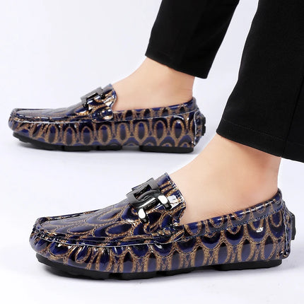 Mocassini da Uomo con Motivi Testurizzati, Calzature Casual Slip-On per Uso Quotidiano, Calzature Resistenti all'Usura e Robuste per Uomo