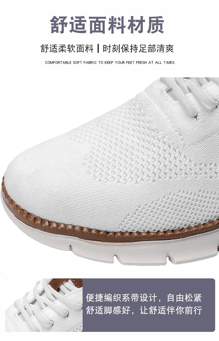 Scarpe Eleganti Casual da Uomo, Sneakers da Passeggio alla Moda, Oxford in Rete per il Lavoro, Leggere con Suola Morbida