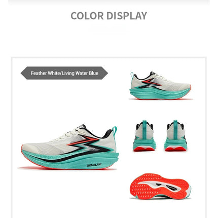 361 Degrees Flame 4.0 MIX Men Running Shoes Carbon Plate Racing Marathon Stable Rebound Wear-resistant Male Sneakers 672512204 PlatiNum