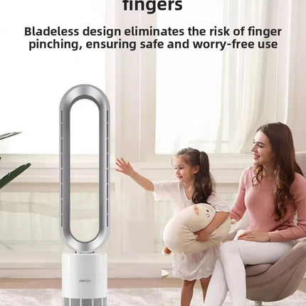 Ventilatore a Torre Senza Pale Angelo Tedesco 220V, Purificatore d'Aria e Riscaldatore 2 in 1 per Uso Domestico QDW