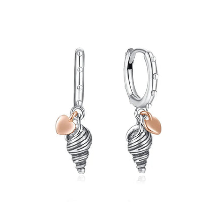 Orecchini Originali in Argento Sterling 925, Modello 2026, a Perno e a Cerchio con Cristalli, per Donna, in Oro Rosa, con Corona, Cuore, Infinito, Ape, Gioielli platinumshop