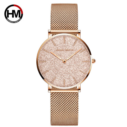 HANNAH MARTIN Movimento al quarzo giapponese in acciaio inossidabile di qualità del marchio Orologio Dropshipping da donna impermeabile da 36 mm in oro rosa completo platinumshop