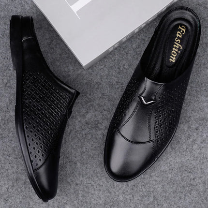 2024 Adulto Estate Mezza Trascinare Piselli In Pelle Mens Scarpe Da Guida Penny Mocassini da Uomo Mocassini Uomo Muli Tenis Masculino Bianco