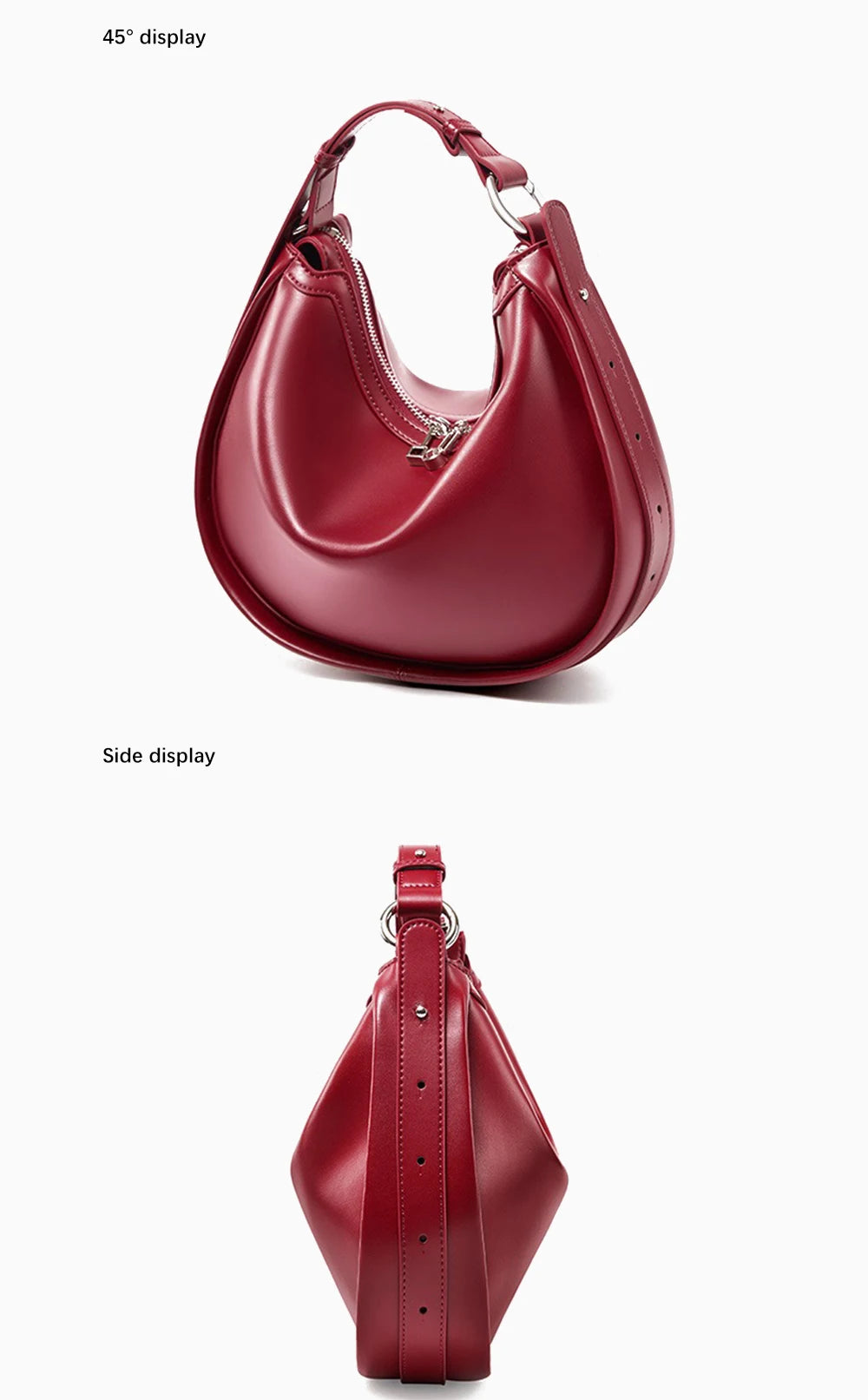 Zency Borsa da donna in vera pelle premium Borsa hobo di lusso Borsa a tracolla moda di grande capacità per moglie amante ragazza regalo Sac