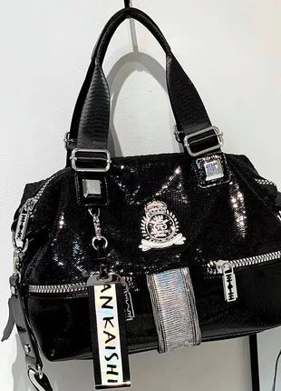 Large Capacity Handbag Female 2024 New Trend High-Grade Fashion Sequins Messenger Bag Luxury Designer Casual Tote Shoulder Bags PlatiNum