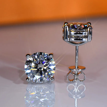 IOGOU 3mm/4mm/5mm/6.5mm/8mm/9mm/10mm/11mm Certificato D VVS1 Moissanite Orecchini con perno 925 Orecchini in argento per le donne Uomini Gioielli platinumshop