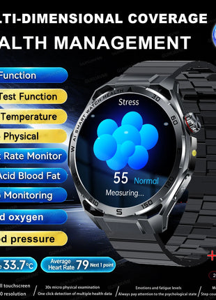 Nuovo Smartwatch 2026 con Analisi del Grasso Corporeo ECG+PPG, Acido Urico, Pressione Sanguigna, Ossigeno nel Sangue, Chiamate Bluetooth, Orologio Sportivo Intelligente per Uomini e Donne platinumshop