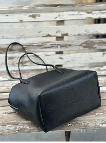 XHTY Genuine Leather Shoulder Bag Underarm Bag Women Soft Large Capacity Bowling Bag Simple Fashion Top Layer Cowhide New Model