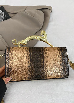 New Ladies Metal Buckle Simple Fashion Shoulder Bag Party Commuting Bag Women Luxury Brand Design PU Leather Bag PlatiNum