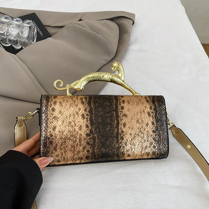 New Ladies Metal Buckle Simple Fashion Shoulder Bag Party Commuting Bag Women Luxury Brand Design PU Leather Bag PlatiNum