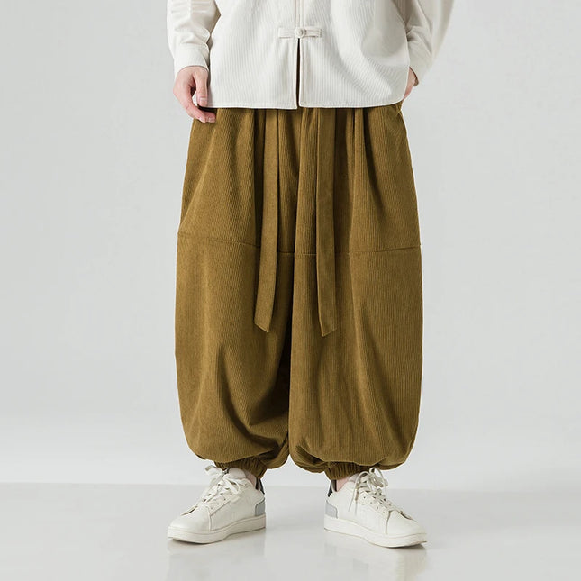 Pantaloni di velluto a coste da uomo autunno inverno pantaloni larghi casual oversize da uomo streetwear moda Harajuku donna pantaloni in vita elastica da uomo