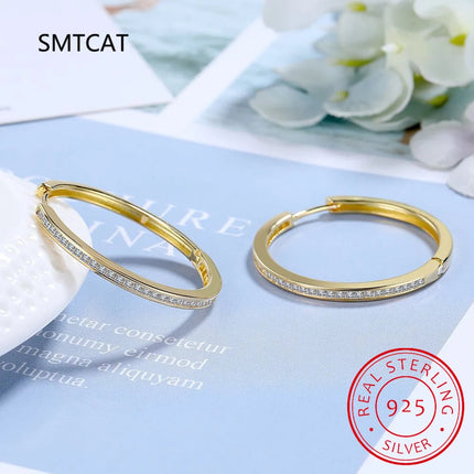 Princess Cut Moissanite Diamond Hoop Earring 925 Sterling Silver for Women 18k Gold Sparkling Square Huggie Fine Jewelry PlatiNum