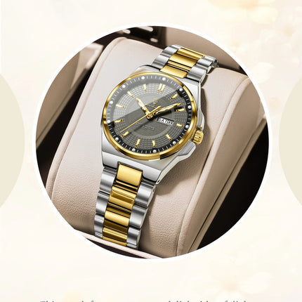 Orologio da Donna POEDAGAR Elegante con Data e Giorno della Settimana, Movimento al Quarzo, Acciaio Inossidabile, Luminoso e Impermeabile platinumshop
