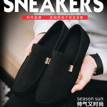 Scarpe casual da uomo in tela slip on mocassini alla moda per uomo abito di lusso scarpe da guida appartamenti formali per feste di matrimonio taglie forti