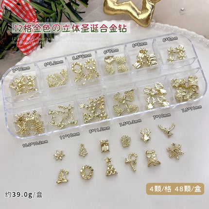Conch Shell Coconut Tree Mermaid Tail Star Butterfly Heart Rhinestone Bowknot Christmas Snowflake Nail Art Accessory Decorations