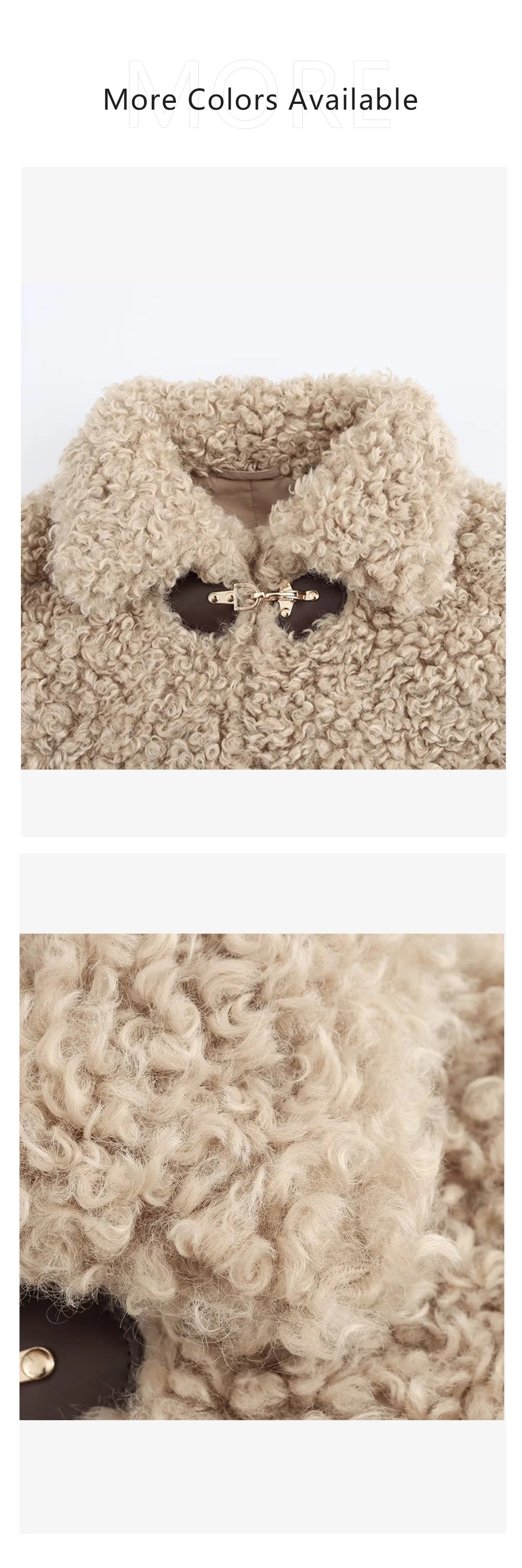 Women's Jacket Flip Collar Long Sleeve Versatile Rope Buckle Solid Color Winter New Style Coat