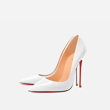 Tacchi da donna Colore nudo Tacco alto elegante da donna Scarpe nere di lusso donna 2025 Fondo rosso lucido Punta a punta Party Ladies Women platinumshop