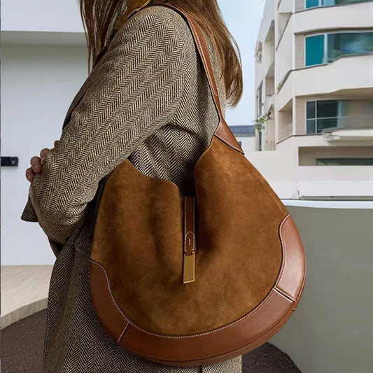 Nuova borsa a tracolla da donna vintage in pelle scamosciata Borse da donna di lusso Borsa da donna tote sotto le ascelle di grande capacità