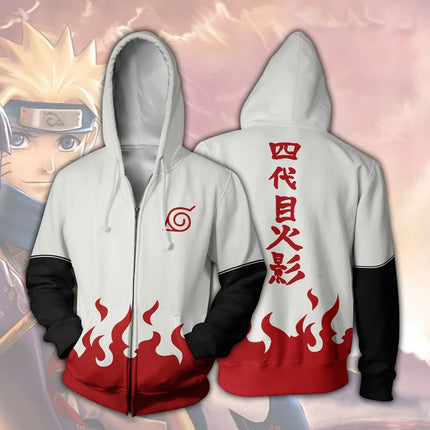Anime Narutos Zipper Hoodie Cosplay Peripheral Digital Printing Hooded Cardigan Adults Children Daily Necessities