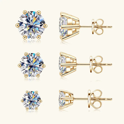 Promotion Moissanite Earrings for Women Pass Diamond Test Pen 100%  With Certificate Ear Studs 925 Sterling Silver Fine Jewelry PlatiNum