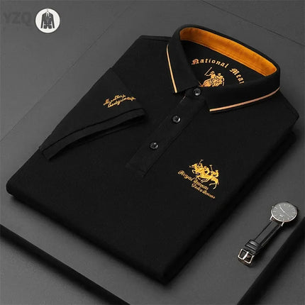 Men's Embroidered Short Sleeve Polo Shirt Casual Fashion Comfortable Summer Top